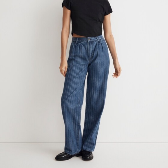 Madewell Denim - Madewell Wide Leg Striped Jeans
